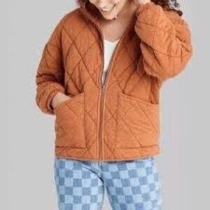 Wild Fable™ Women’s Hooded Quilted Jacket Rust Size L.